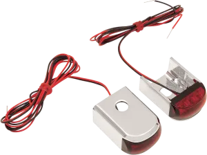 Alloy Art DSL-3 Fender Strut LED Marker Lights - Chrome with Red LED - Red Lens
