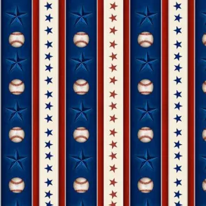America's Pastime by Quilting Treasures SMALL BASEBALL STRIPE/NAVY