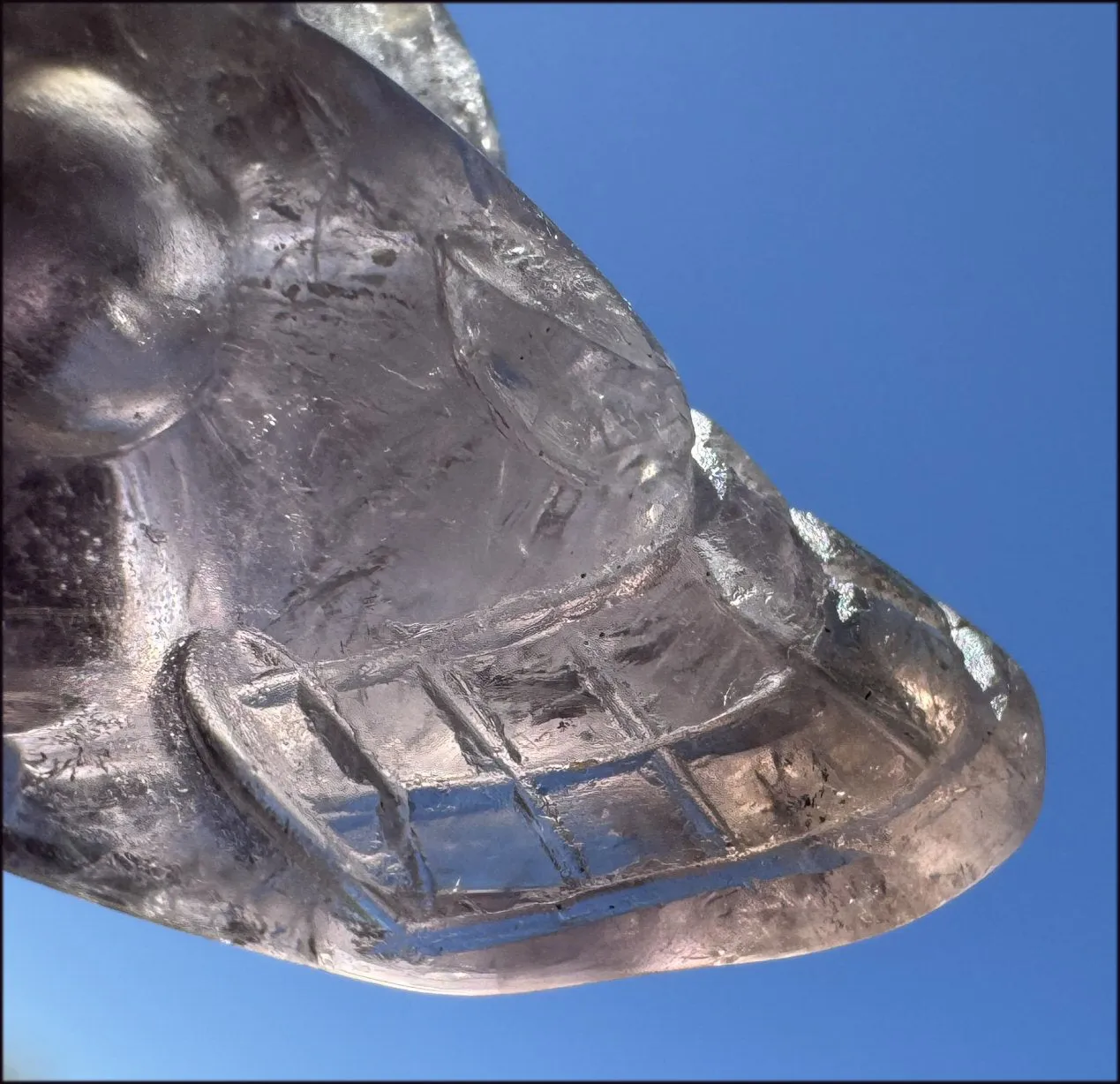 Amethyst ANUNNAKI STYLE Crystal Skull with Smoky Phantoms
