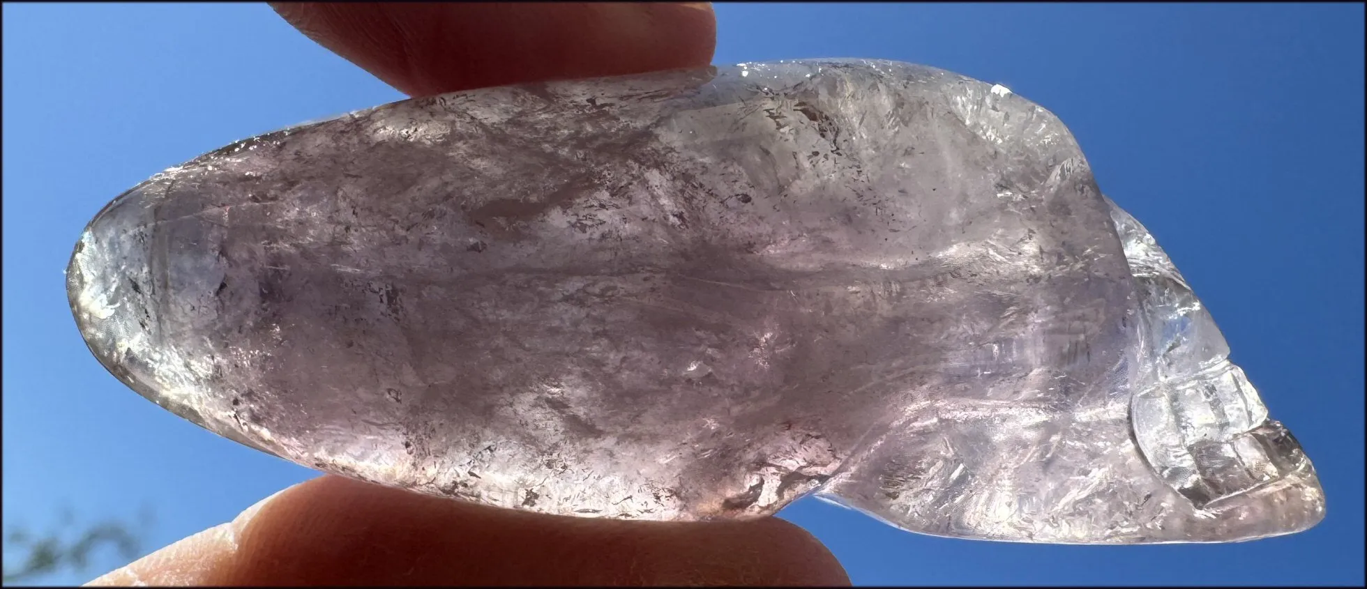 Amethyst ANUNNAKI STYLE Crystal Skull with Smoky Phantoms