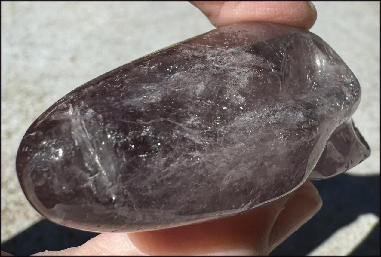 Amethyst ANUNNAKI STYLE Crystal Skull with Smoky Phantoms