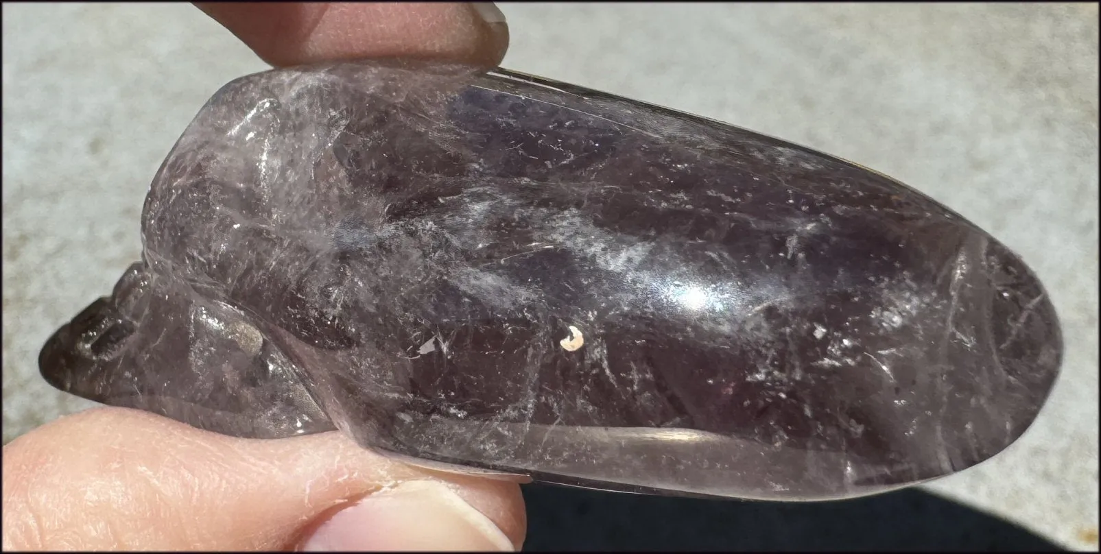 Amethyst ANUNNAKI STYLE Crystal Skull with Smoky Phantoms
