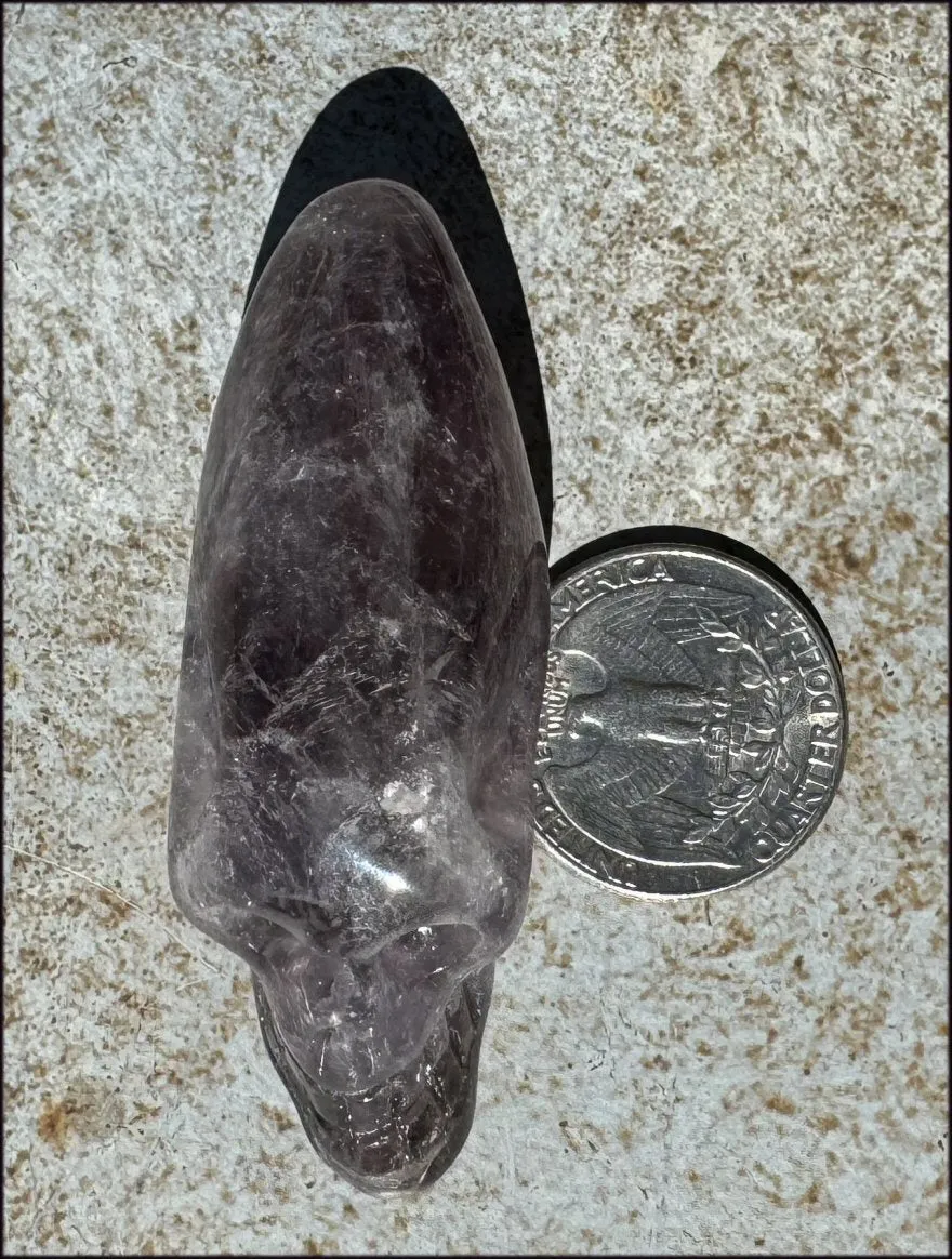 Amethyst ANUNNAKI STYLE Crystal Skull with Smoky Phantoms