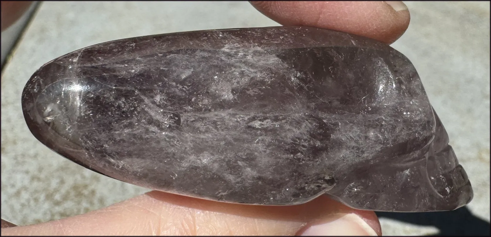 Amethyst ANUNNAKI STYLE Crystal Skull with Smoky Phantoms
