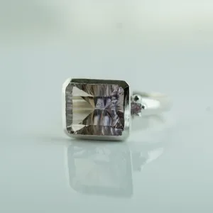 Ametrine Silver ring with amethysts