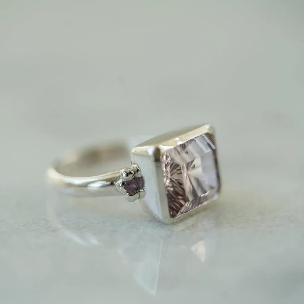 Ametrine Silver ring with amethysts