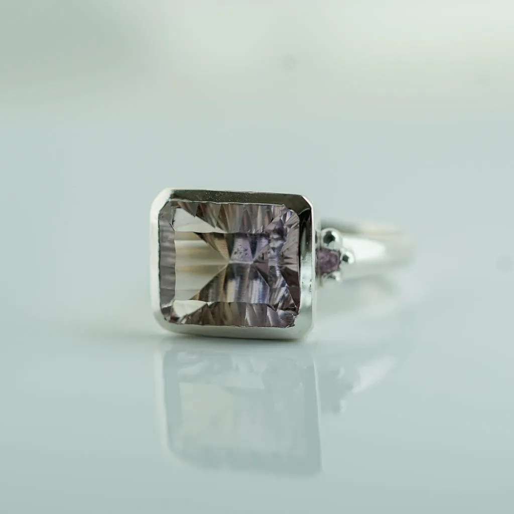Ametrine Silver ring with amethysts