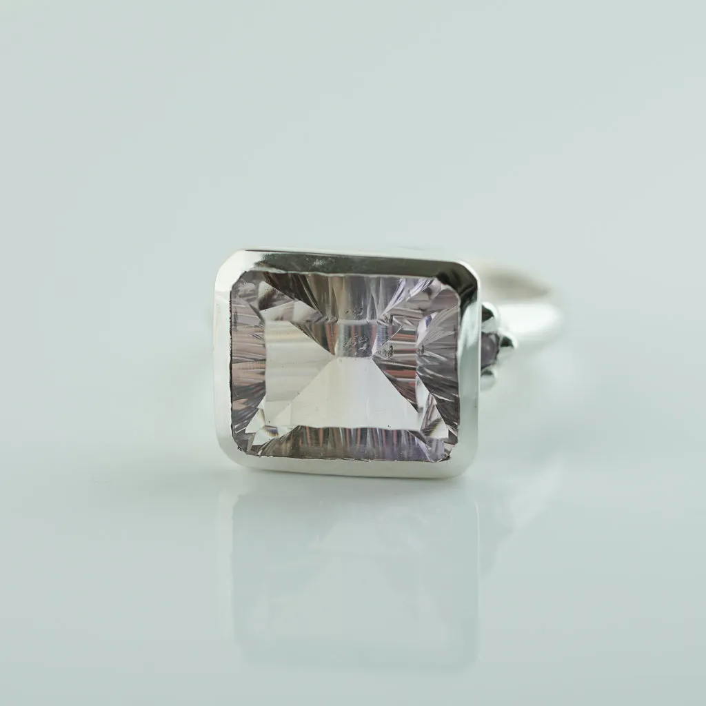 Ametrine Silver ring with amethysts