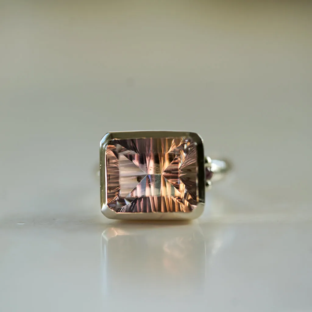 Ametrine Silver ring with amethysts