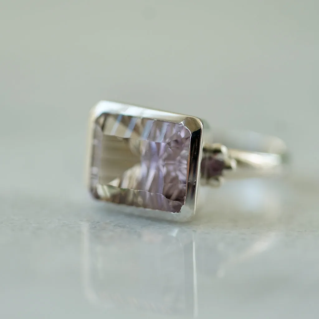 Ametrine Silver ring with amethysts