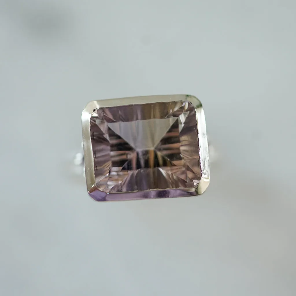 Ametrine Silver ring with amethysts