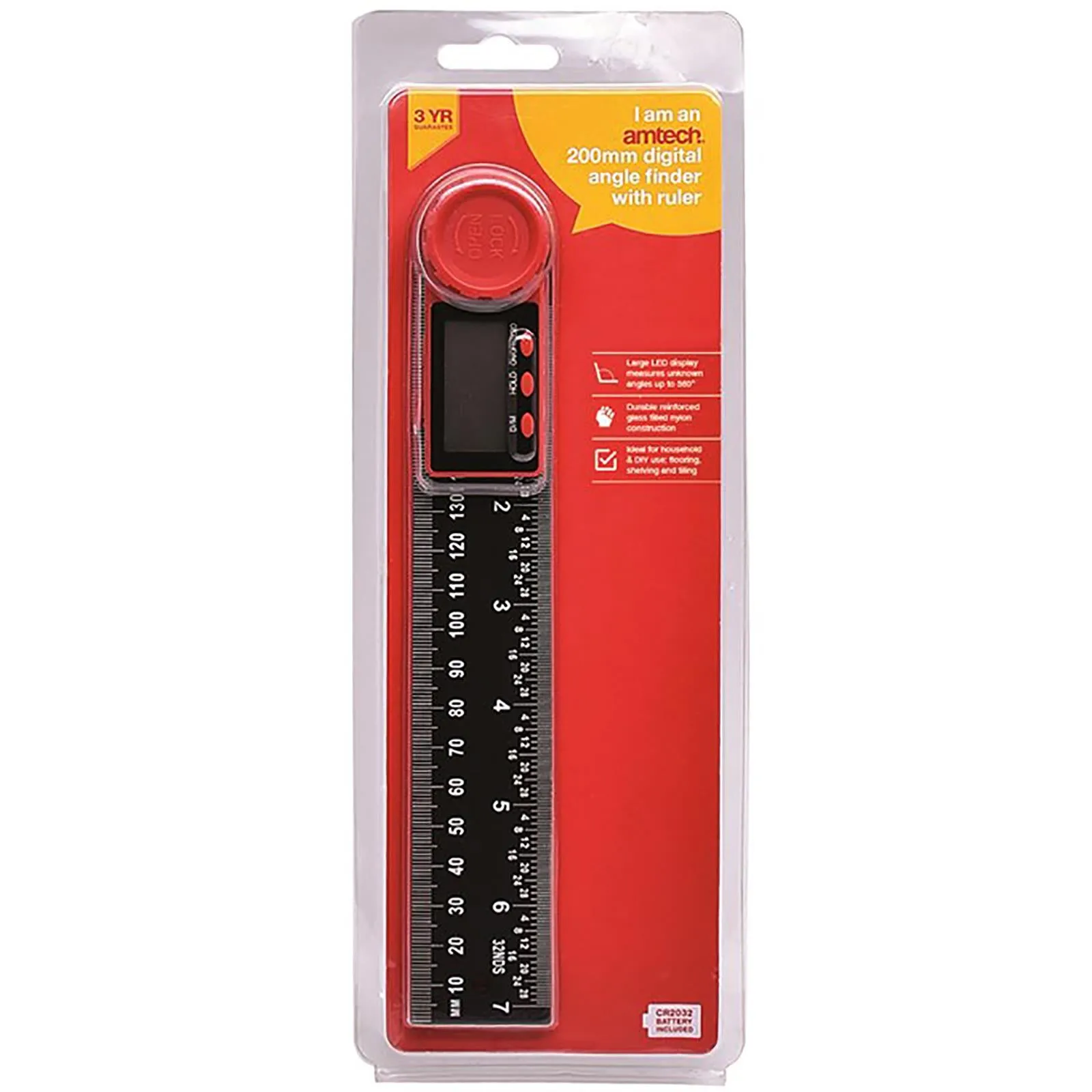 Amtech Digital Angle Finder with Ruler 200mm