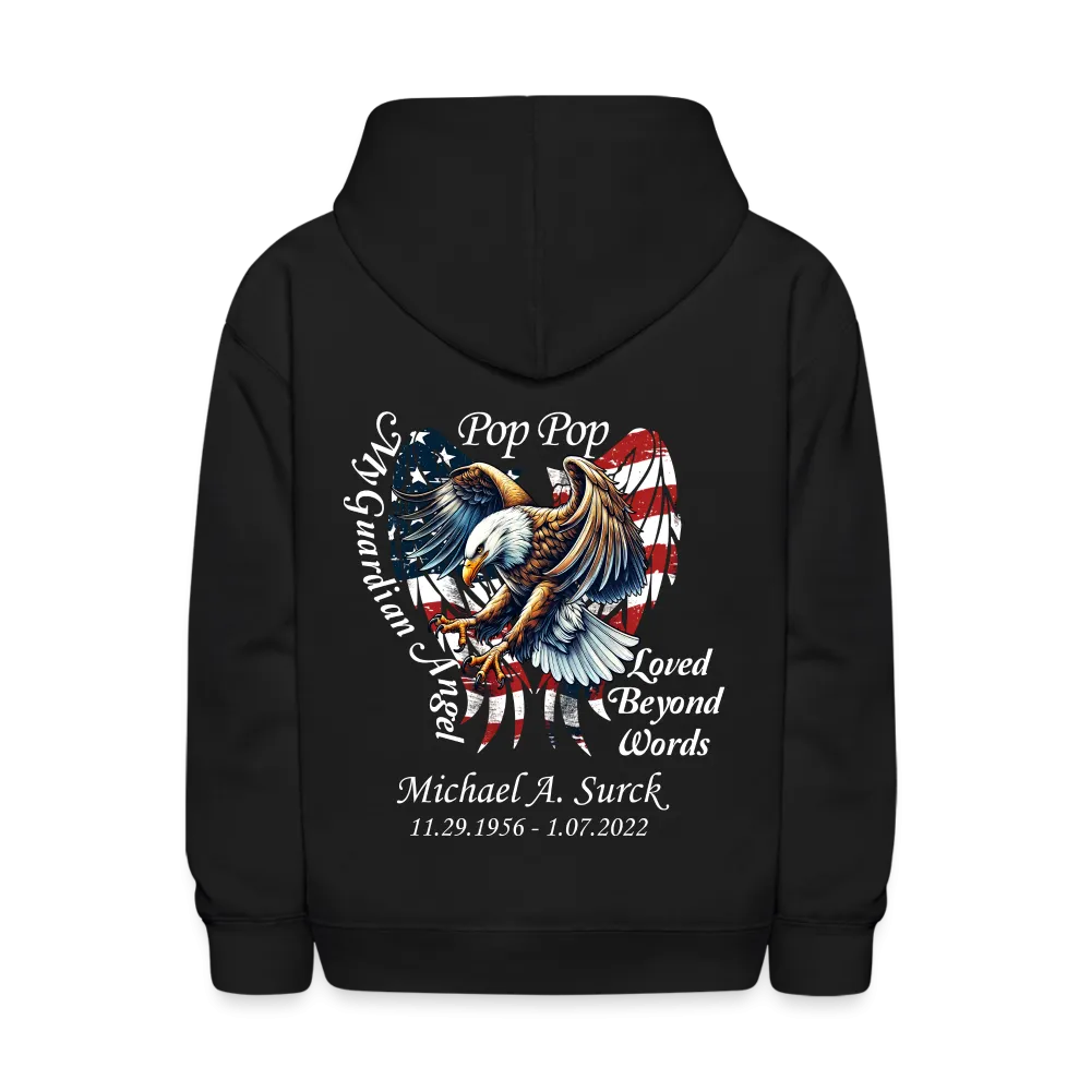 Angel American Flag Eagle Kids' Hoodie