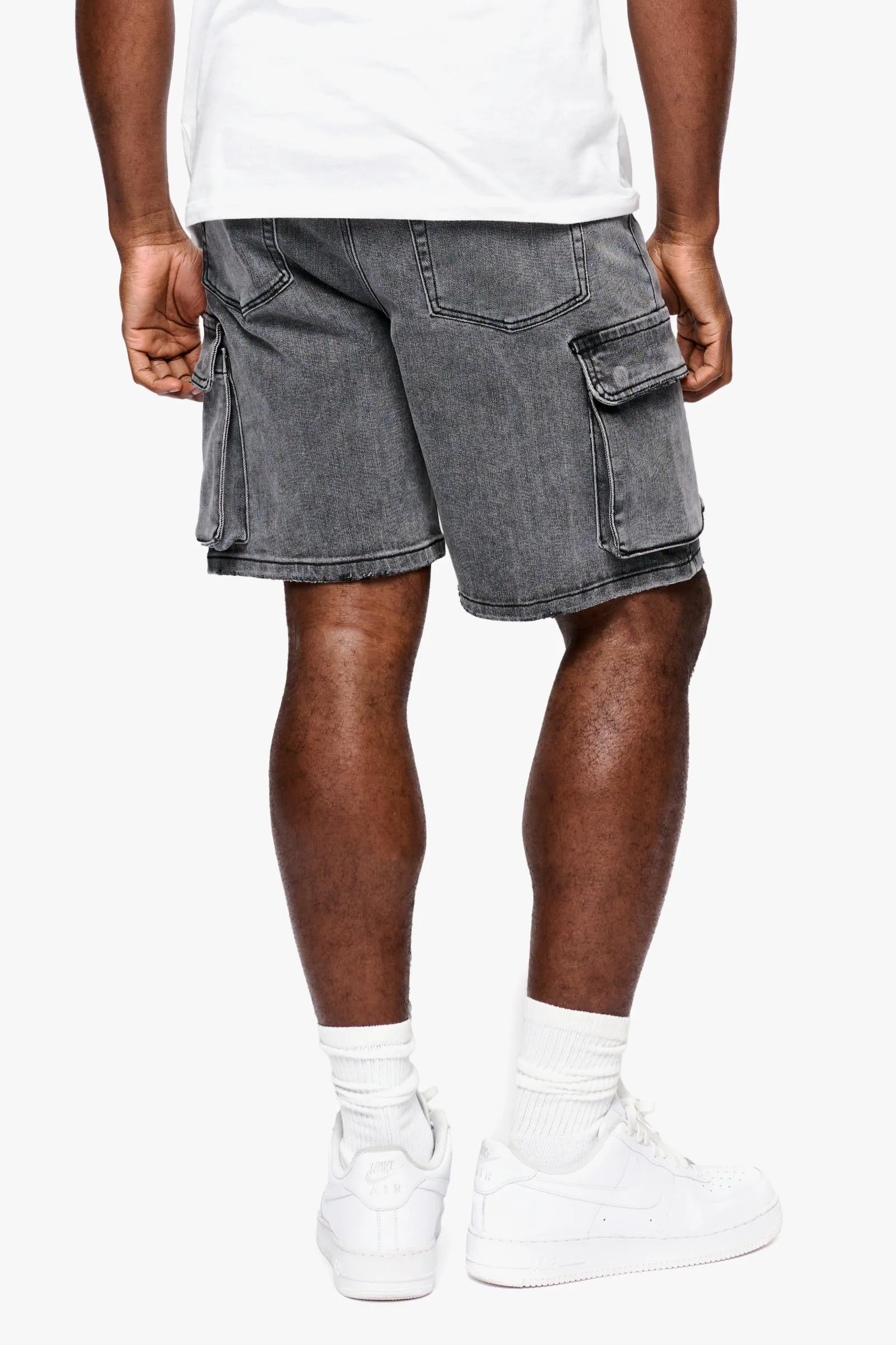 ANOM "ZEPHYR" GRAY WASH DENIM SHORTS