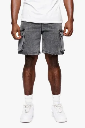 ANOM "ZEPHYR" GRAY WASH DENIM SHORTS