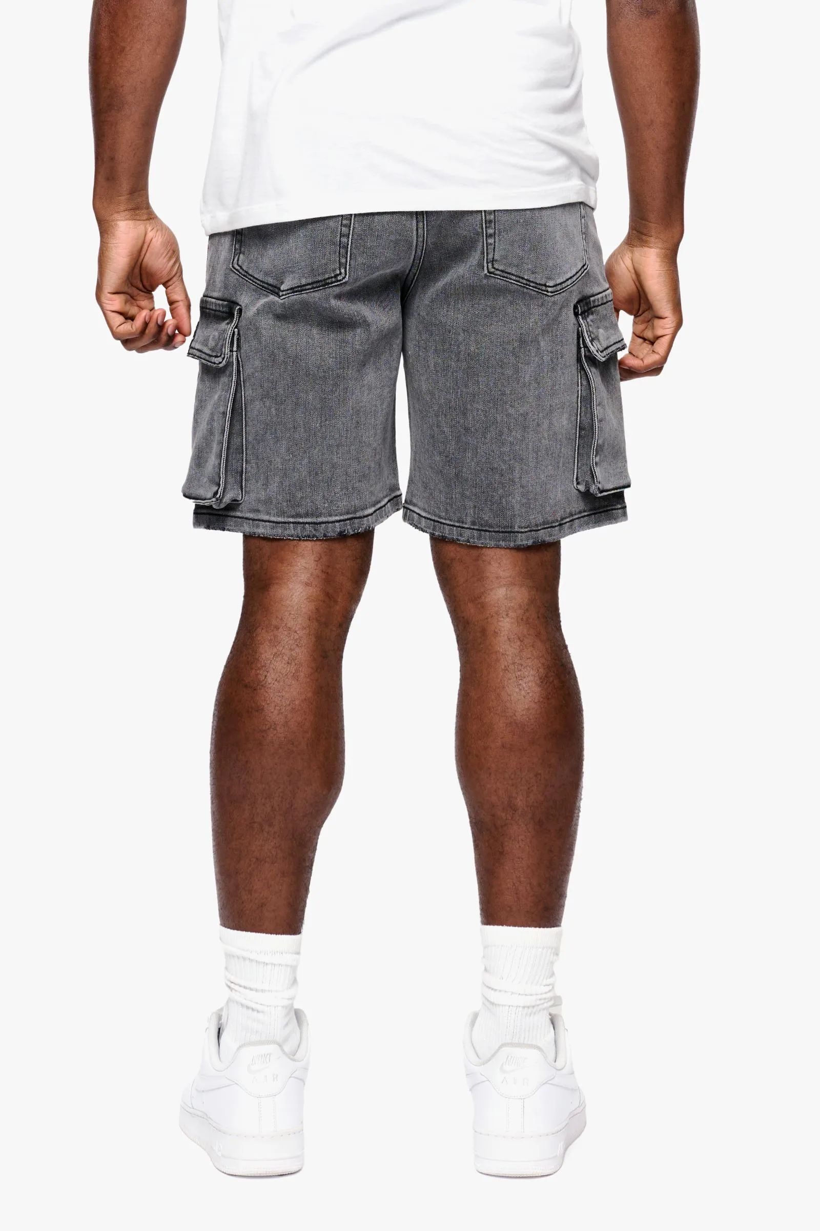 ANOM "ZEPHYR" GRAY WASH DENIM SHORTS