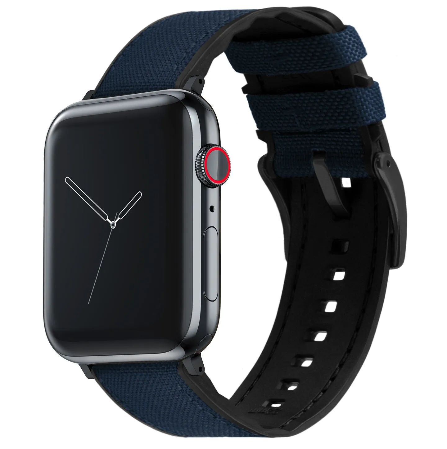 Apple Watch Navy Blue Cordura Fabric And Silicone Hybrid Watch Band