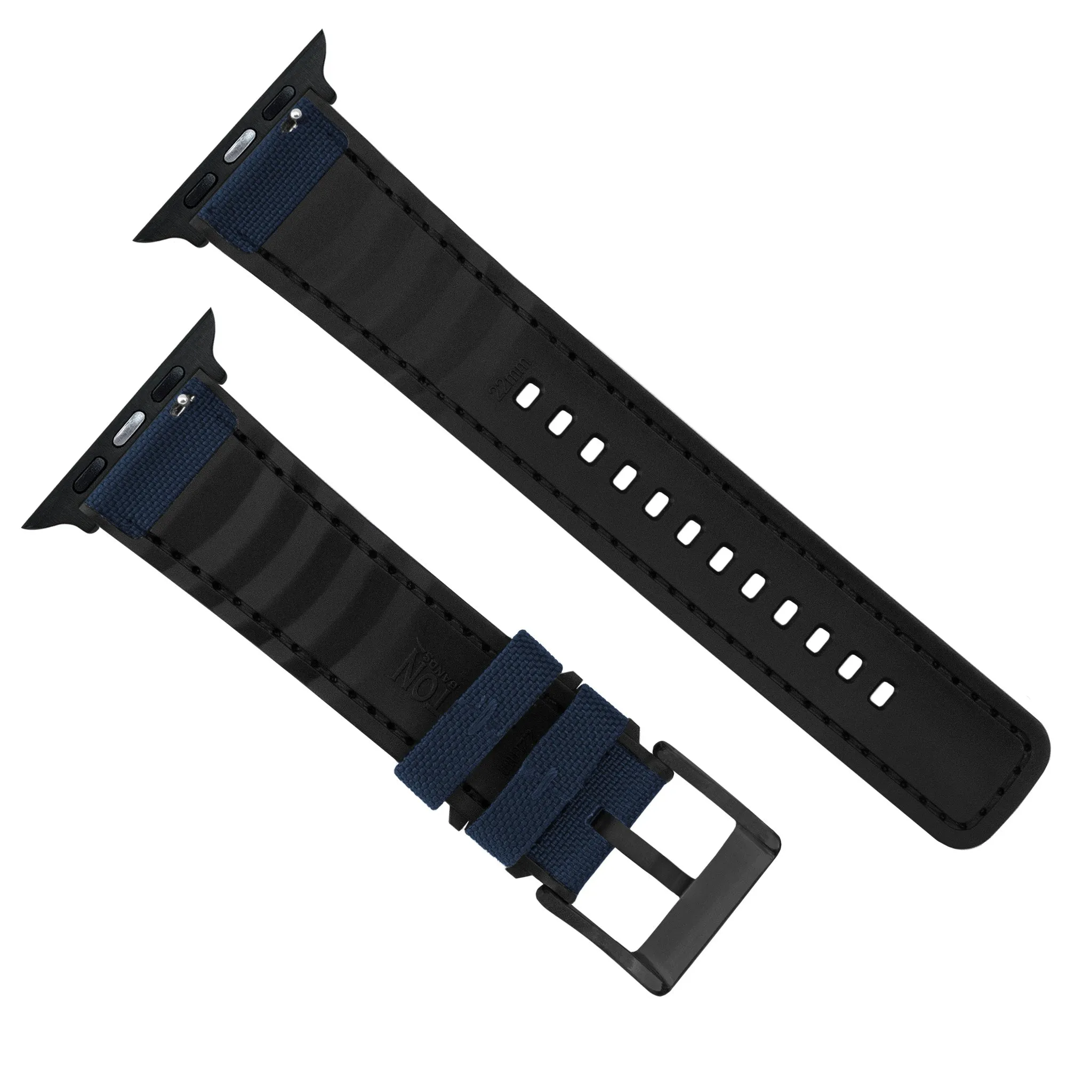 Apple Watch Navy Blue Cordura Fabric And Silicone Hybrid Watch Band