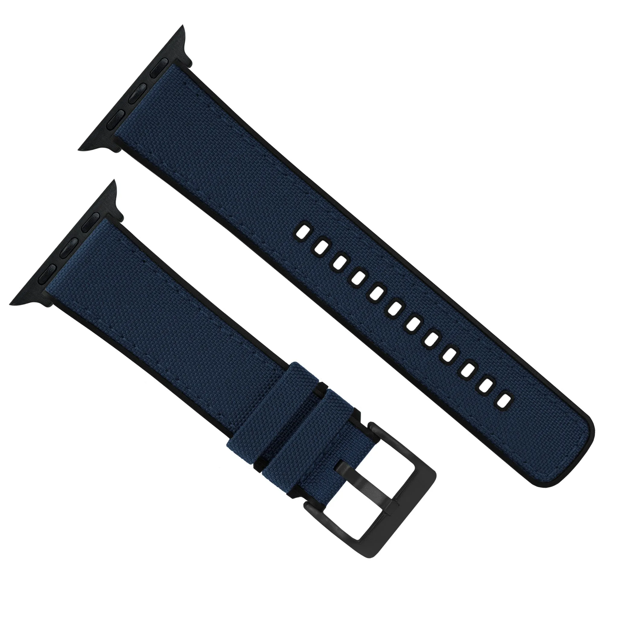 Apple Watch Navy Blue Cordura Fabric And Silicone Hybrid Watch Band