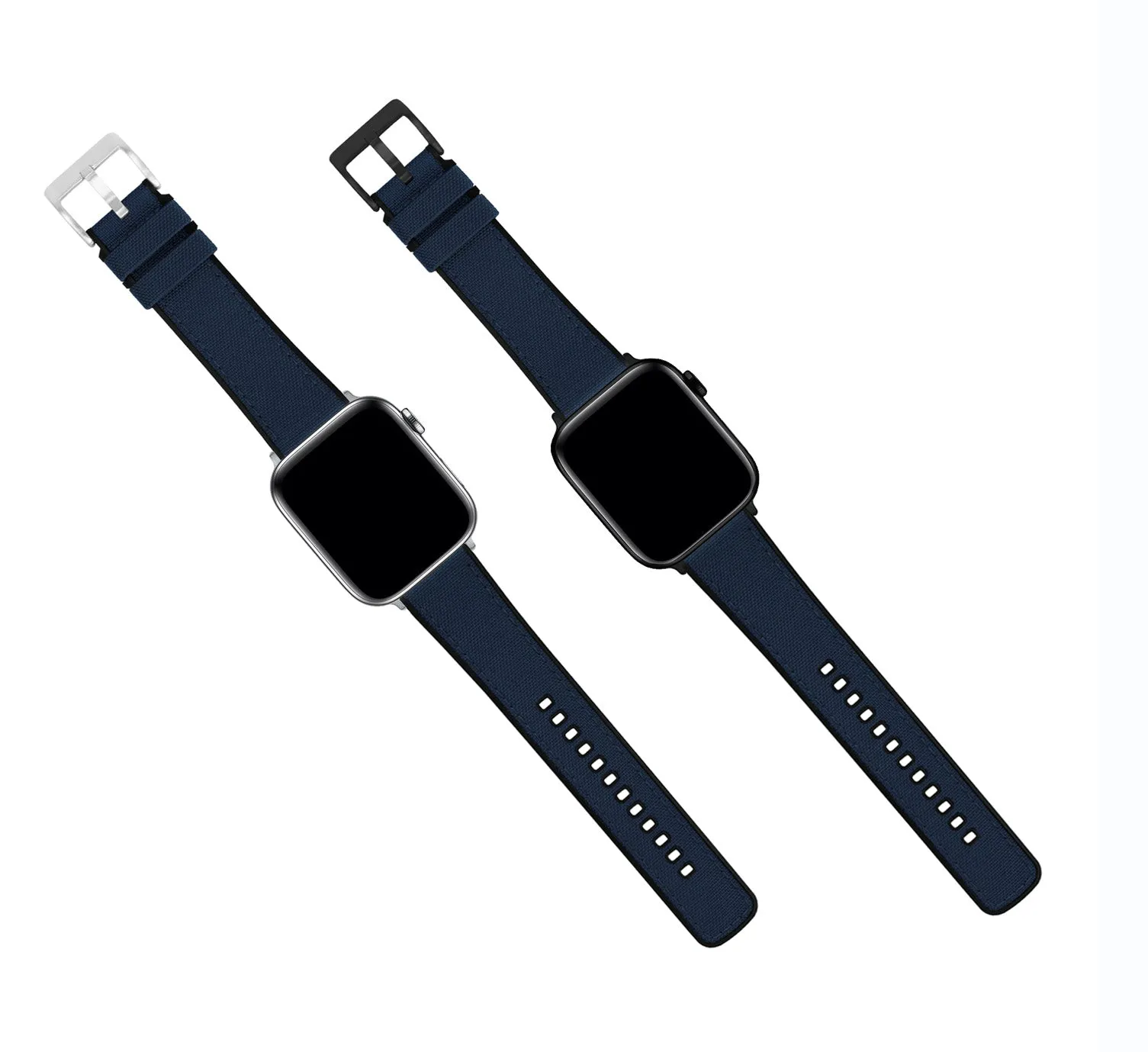 Apple Watch Navy Blue Cordura Fabric And Silicone Hybrid Watch Band