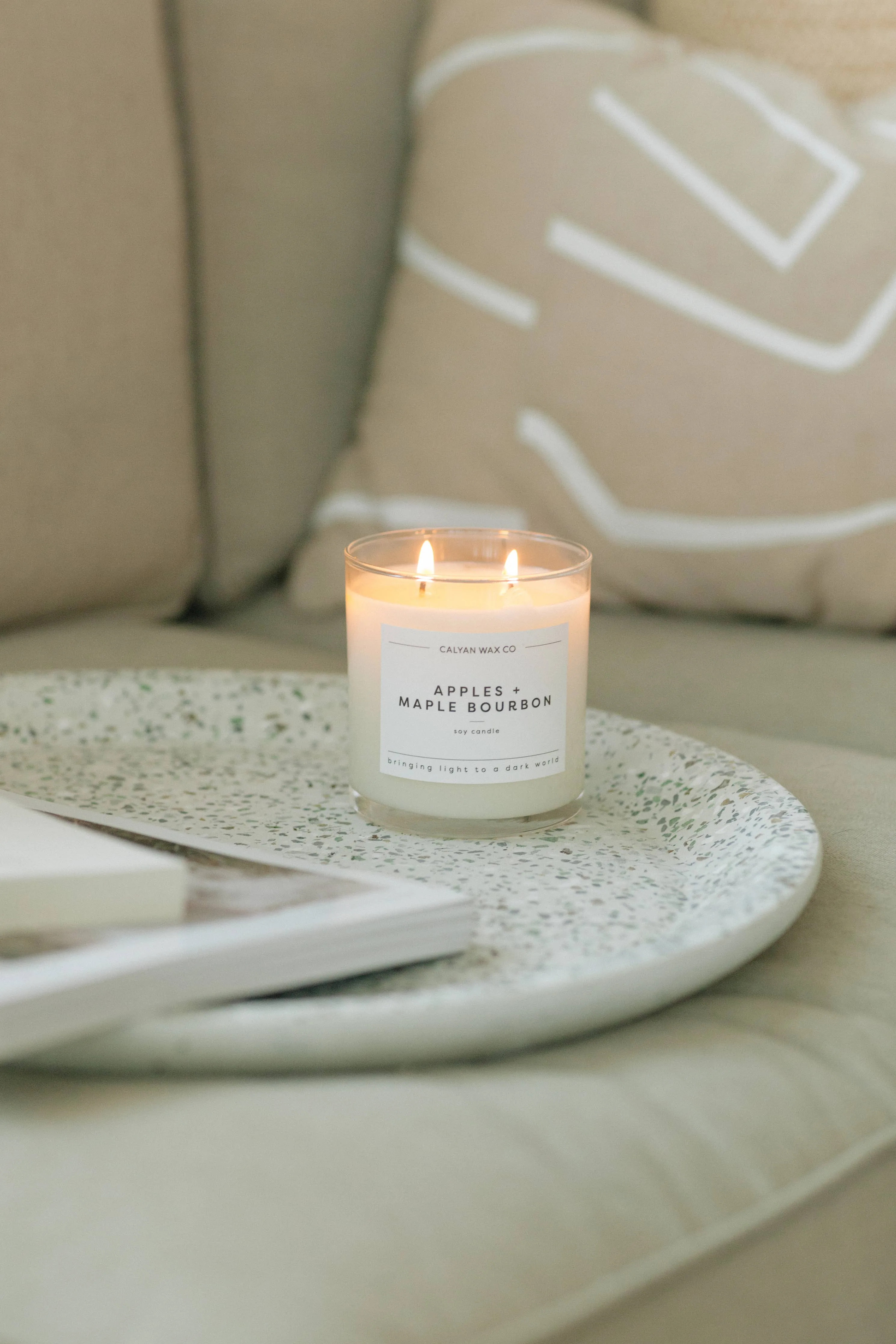 Apples   Maple Bourbon Glass Tumbler Soy Candle