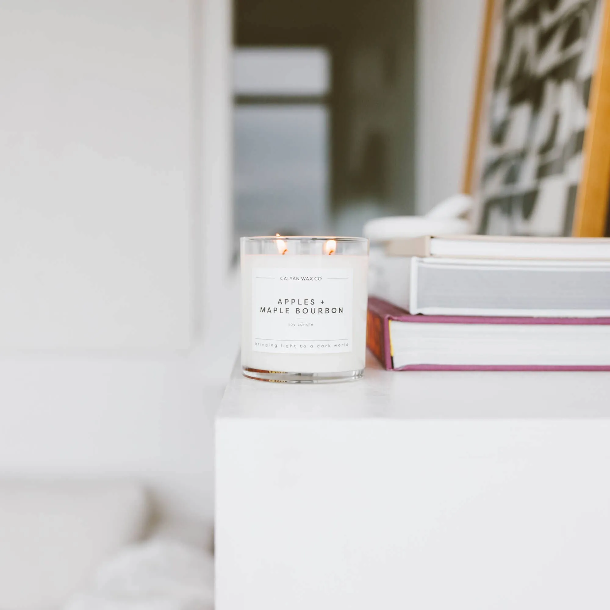 Apples   Maple Bourbon Glass Tumbler Soy Candle