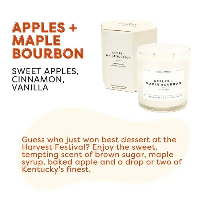 Apples   Maple Bourbon Glass Tumbler Soy Candle