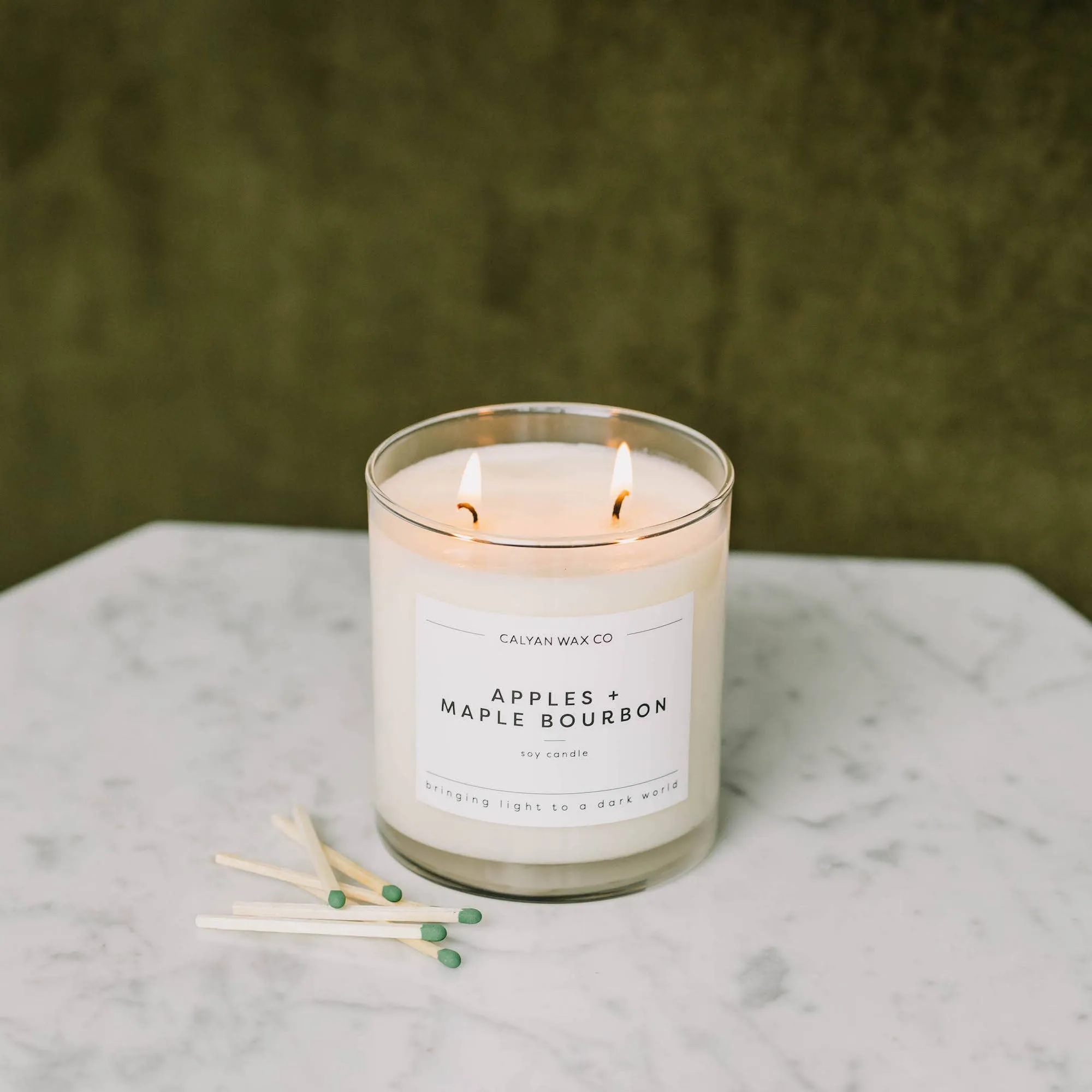 Apples   Maple Bourbon Glass Tumbler Soy Candle