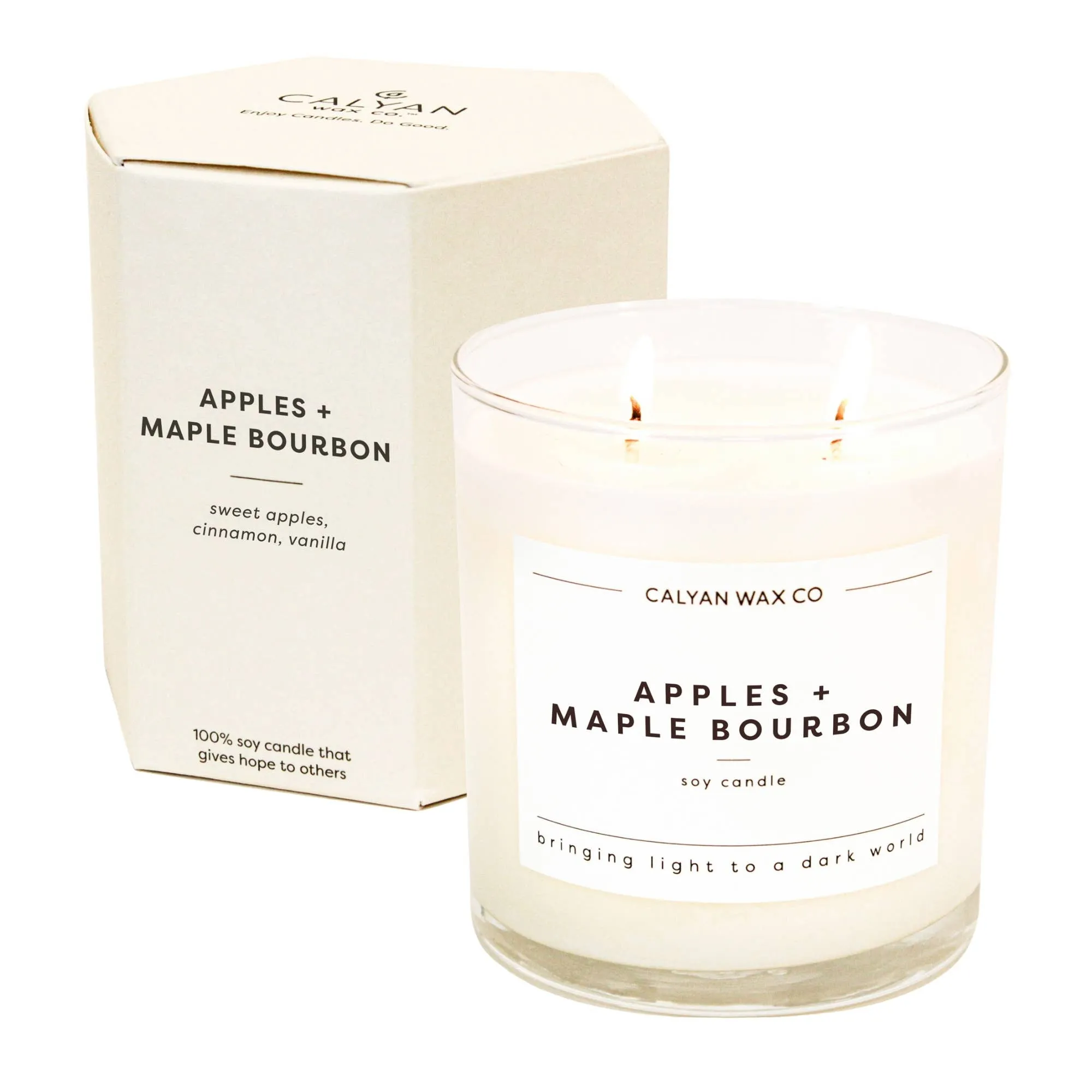 Apples   Maple Bourbon Glass Tumbler Soy Candle