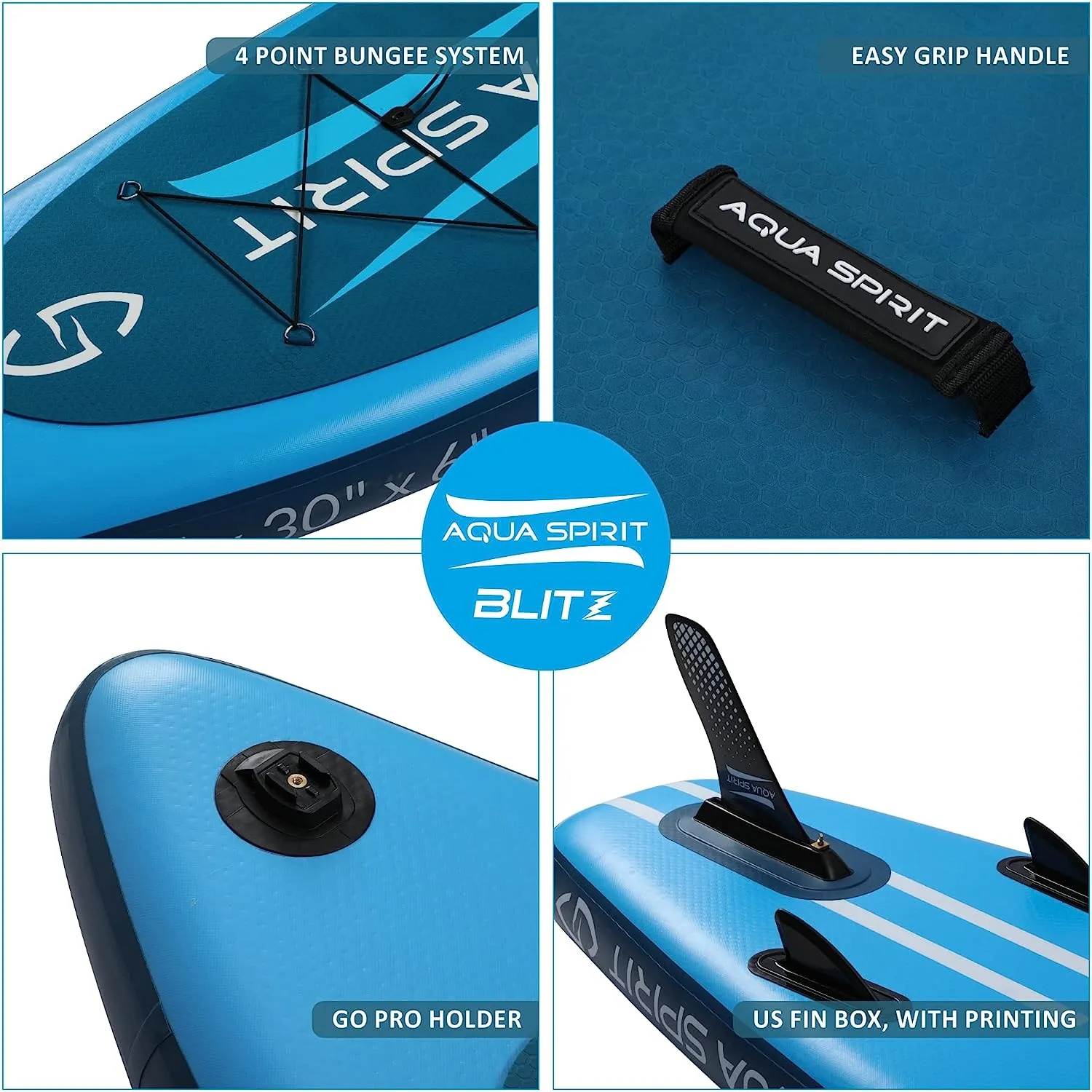 AQUA SPIRIT Blitz 10’8 & 12' PREMIUM iSUP Inflatable Stand up Paddle Board & Kayak with Top Accessories, Made From Premium Material, All Inclusive Package, 2 Years Of Warranty
