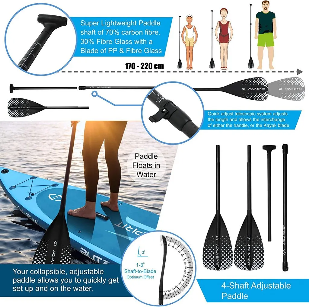 AQUA SPIRIT Blitz 12'6" PREMIUM iSUP Inflatable Stand up Paddle Board & Kayak with Top Accessories, Made From Premium Material, All Inclusive Package, 2 Years Of Warranty
