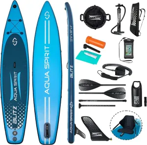 AQUA SPIRIT Blitz 12'6" PREMIUM iSUP Inflatable Stand up Paddle Board & Kayak with Top Accessories, Made From Premium Material, All Inclusive Package, 2 Years Of Warranty