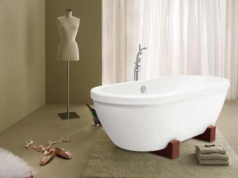 Aquatica AdoreMe 75" x 35" Freestanding Hybrid Acrylic-Composite Bathtub