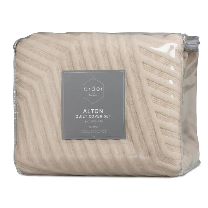ARDOR BOUDOIR "Alton" JACQUARD LINEN QUILT COVER SET
