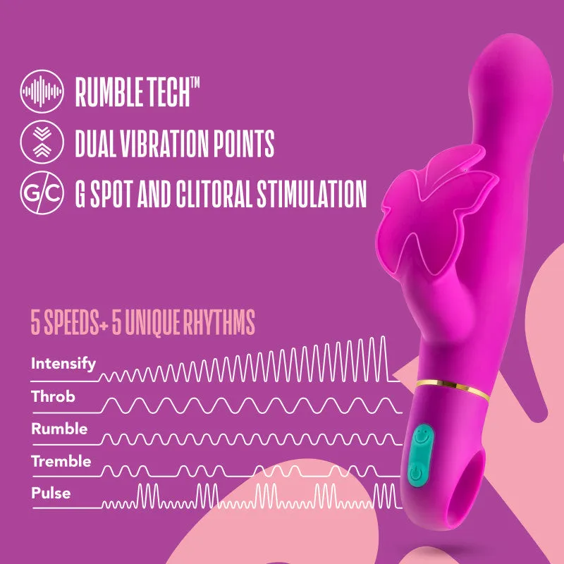 Aria Naughty AF Butterfly Vibrator - Plum