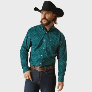 Ariat 10052374 Wrinkle Free Gunnar LS Deep Teal