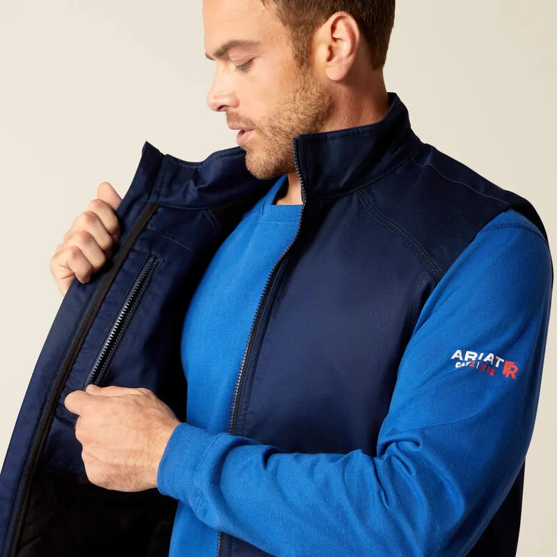 Ariat Men's Flame Resistant Basic Waterproof Insulated Vest - Navy- 10052909