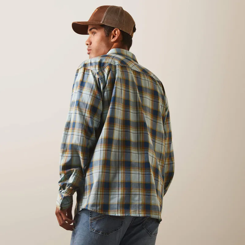 Ariat® Men's "Habney" Retro Snap Western Shirt - Aquatic