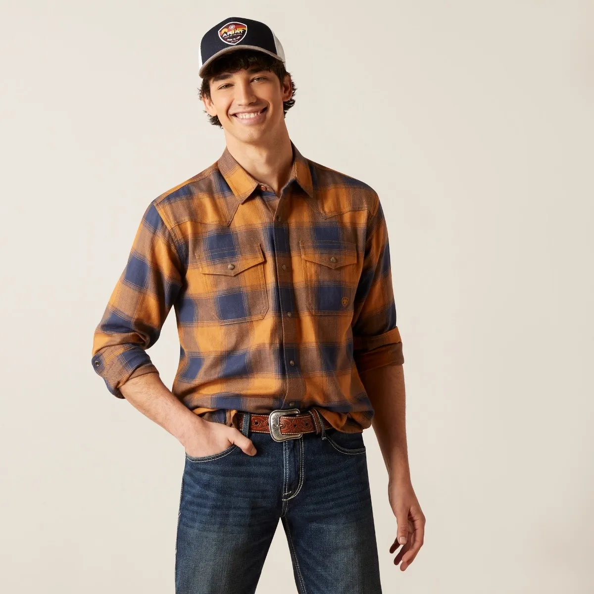 Ariat® Men's "Hamilton Retro" Snap Long Sleeve Western Shirt