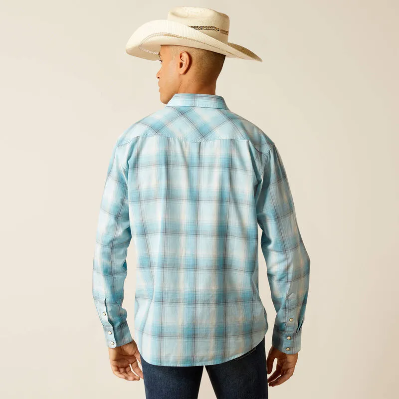 Ariat® Men's "Henryk" Retro Fit Western Shirt - Crystal Blue