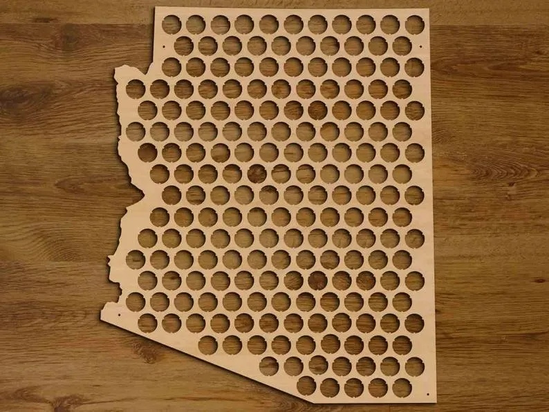 Arizona Beer Cap Map USA, Holder, for Him, Father's Day Gift handmade