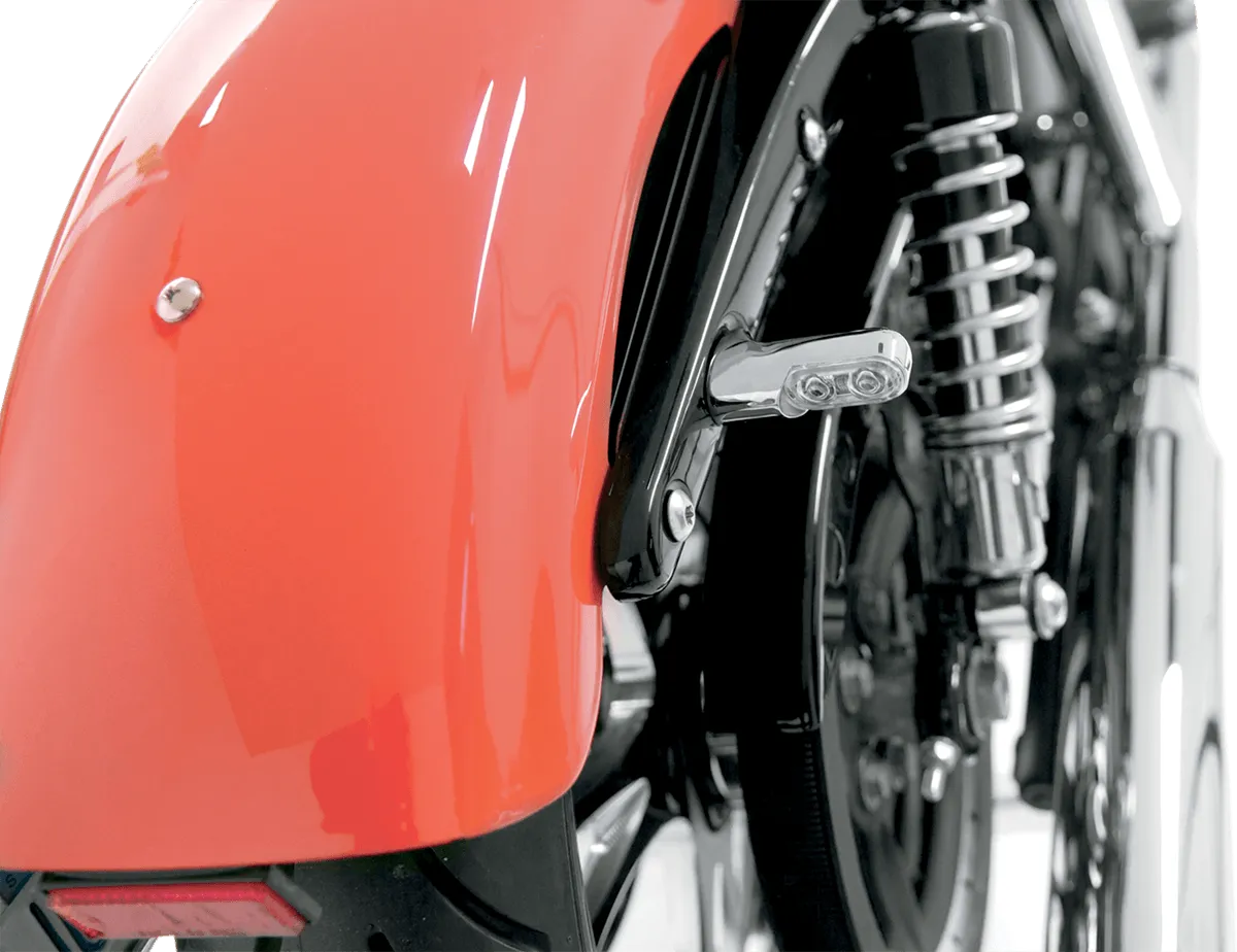 Arlen Ness 12-743 Direct Bolt-On Rear Turn Signals with Power LED - Chrome - Amber LED