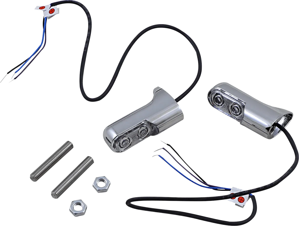 Arlen Ness 12-743 Direct Bolt-On Rear Turn Signals with Power LED - Chrome - Amber LED
