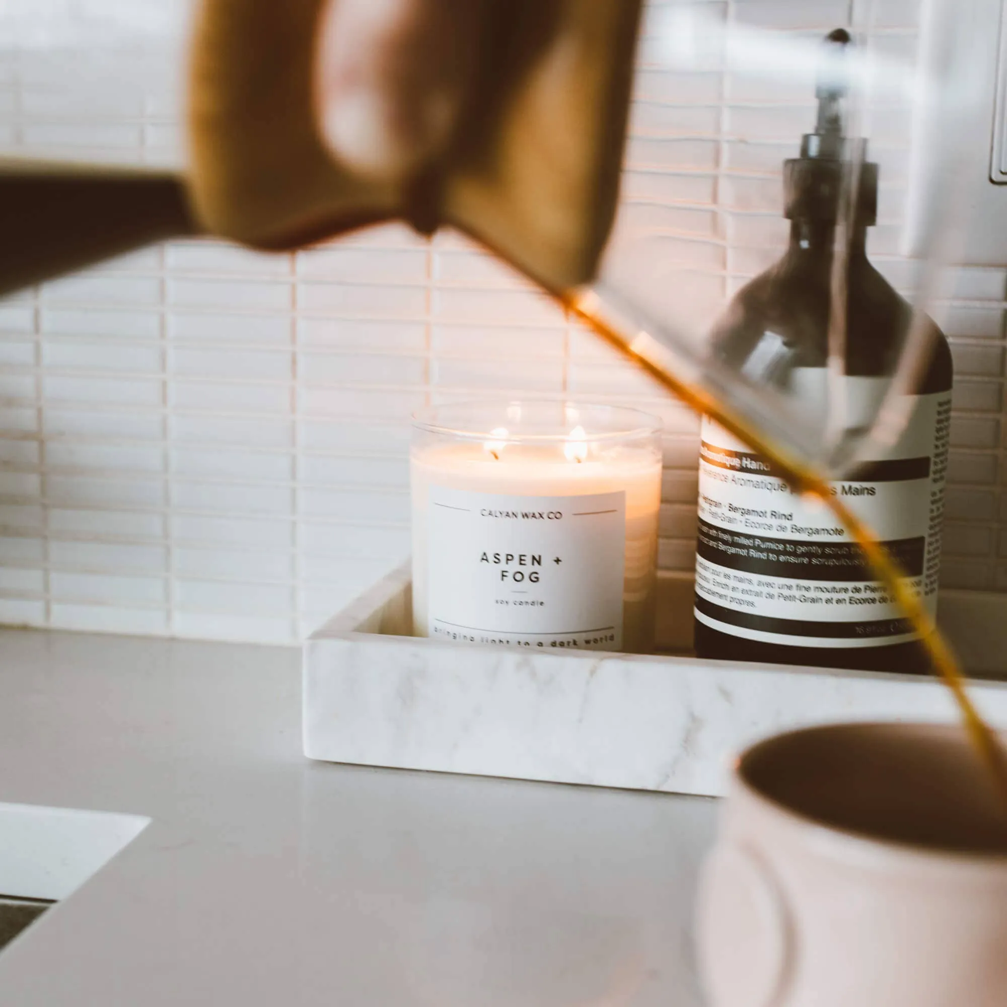 Aspen   Fog Glass Tumbler Soy Candle
