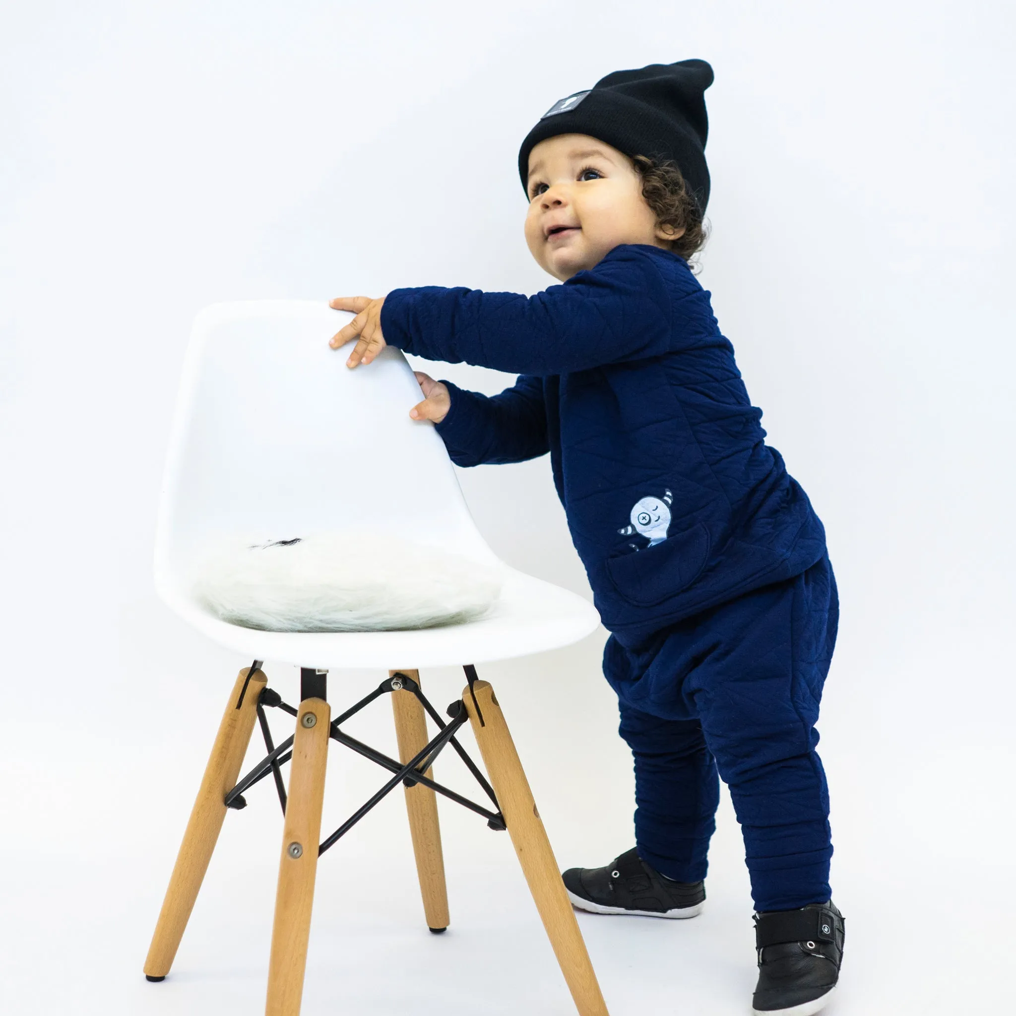 Asymmetric Pullover - Quilted Deep Blue