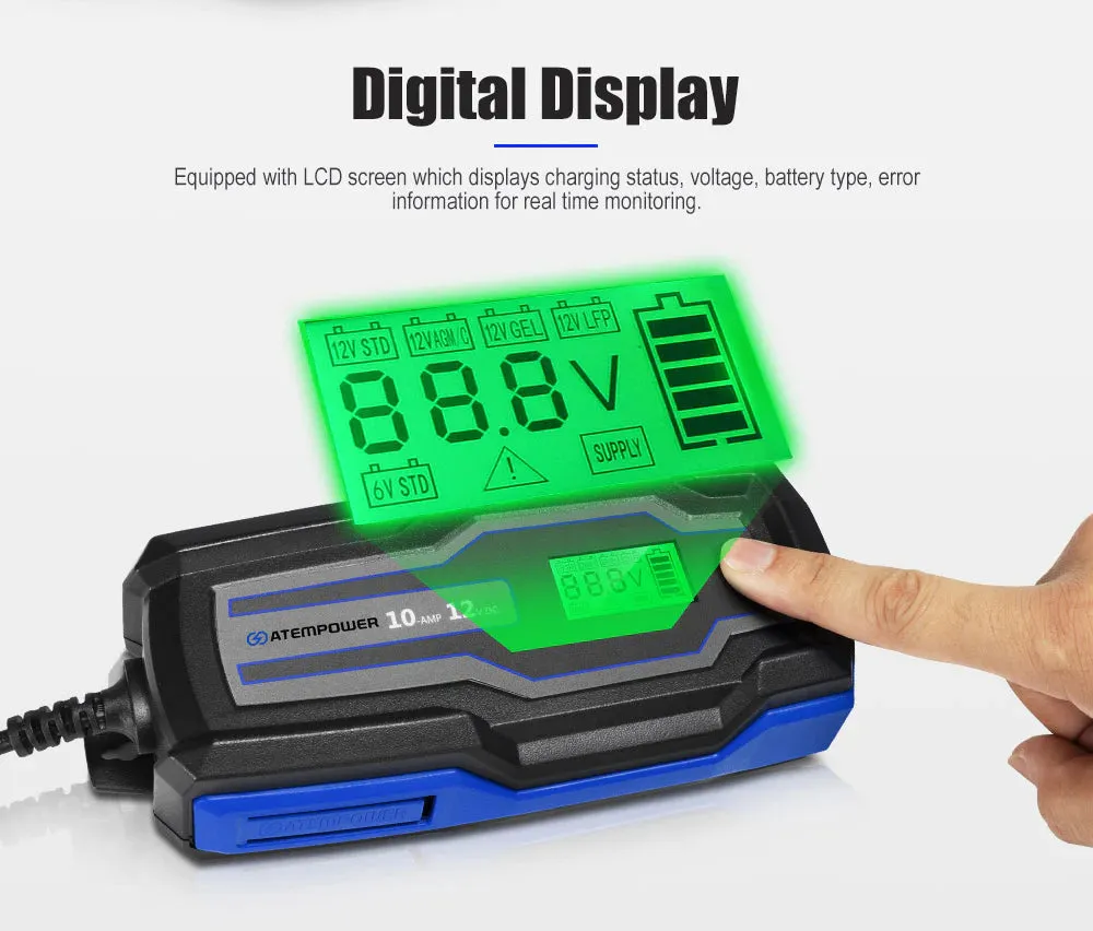 ATEM POWER 10A 6V/12V Smart Battery Charger