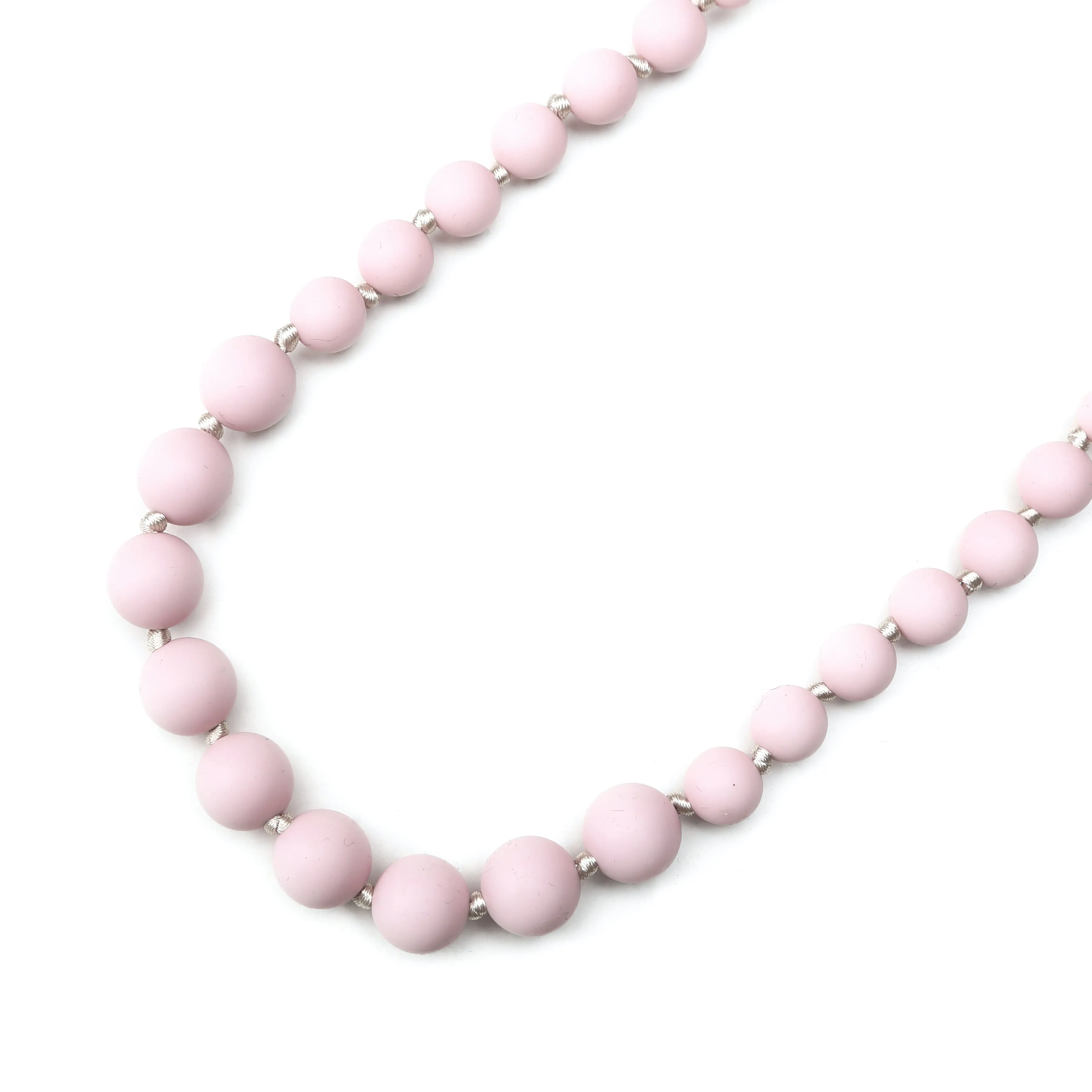 Audrey Teething Necklace - Pink Quartz