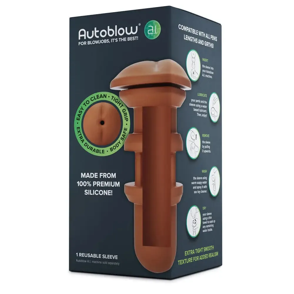 Autoblow Silicone Flesh Brown Anus Sleeve Male Masturbator