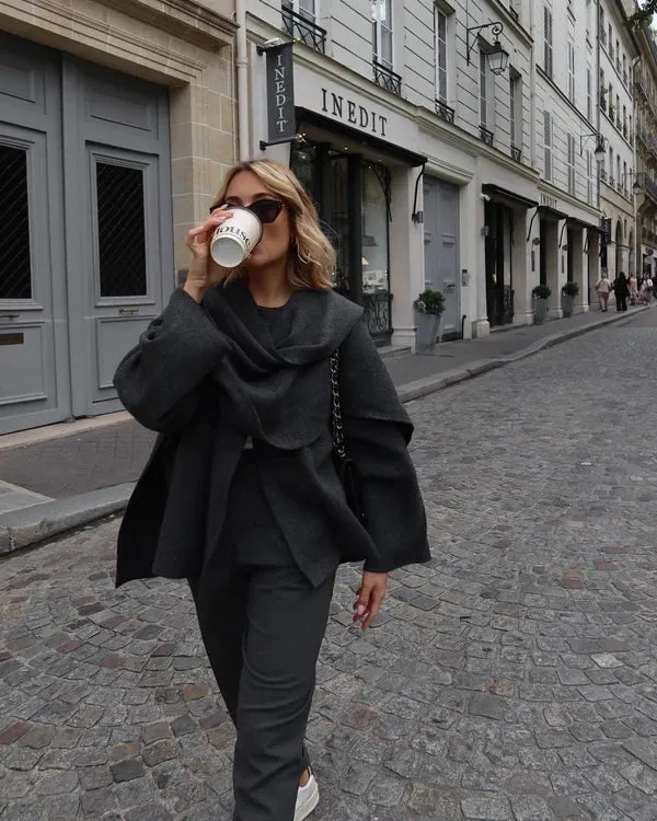 Avery™ - Elegant Luxe Cape Coat