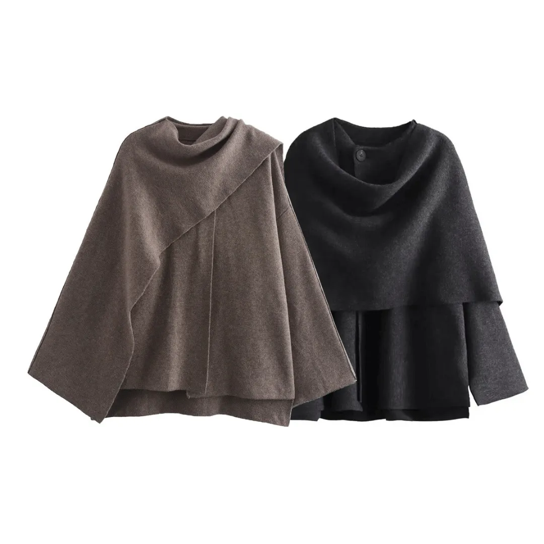 Avery™ - Elegant Luxe Cape Coat